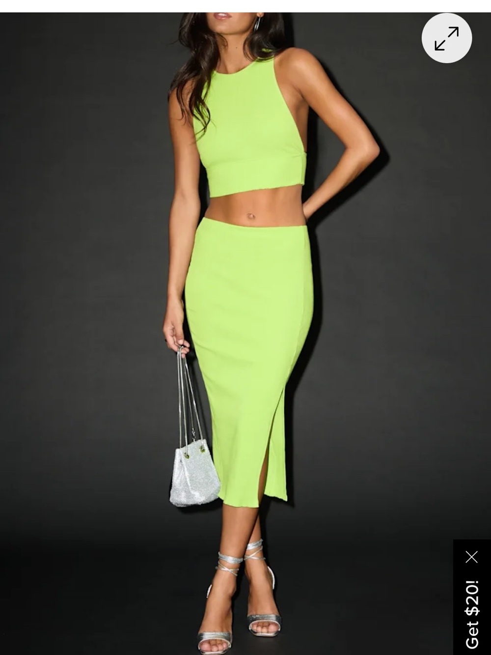 Lulu's Neon Lime Two-Piece Midi Dress